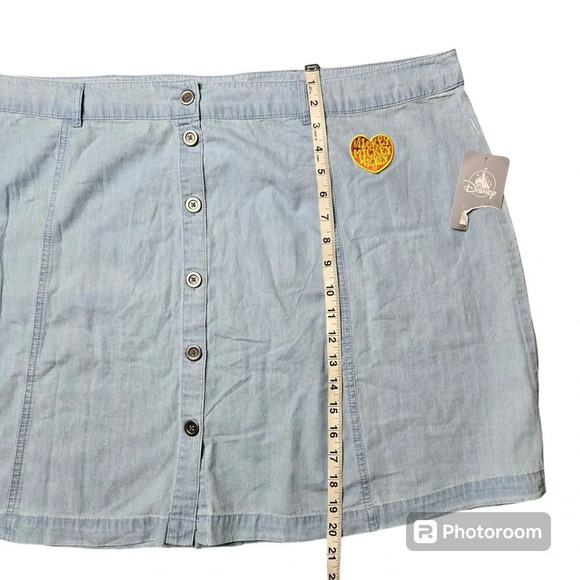 Disney Mickey & Minnie Button Front Blue Skirt - Picture 5 of 7
